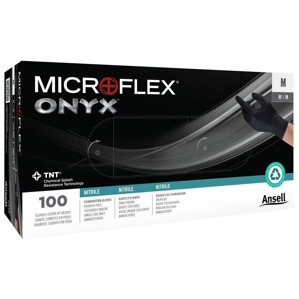 Ansell N643 Disposable Glove Series Microflex Onyx, Size Large, 3.5 mil, Not Coated, Nitrile, Medical Grade, Powder-Free