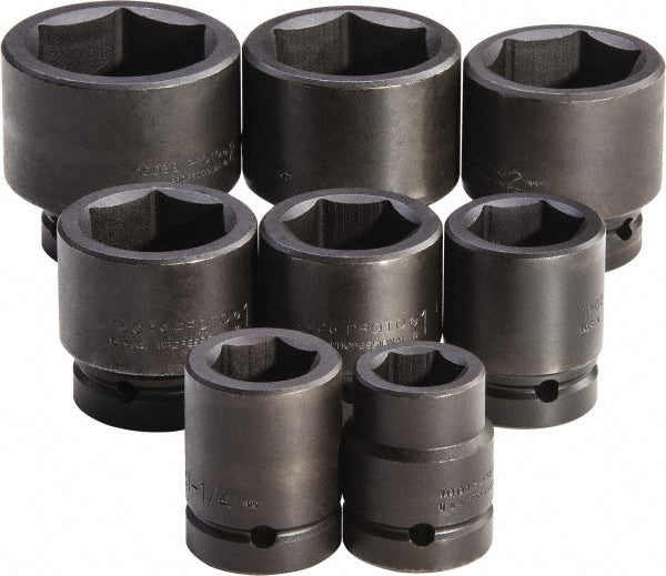 Proto J76103 Deep Impact Standard Socket Set 8 Pc, 1" Drive, 1-1/16 to 2-3/8" Socket
