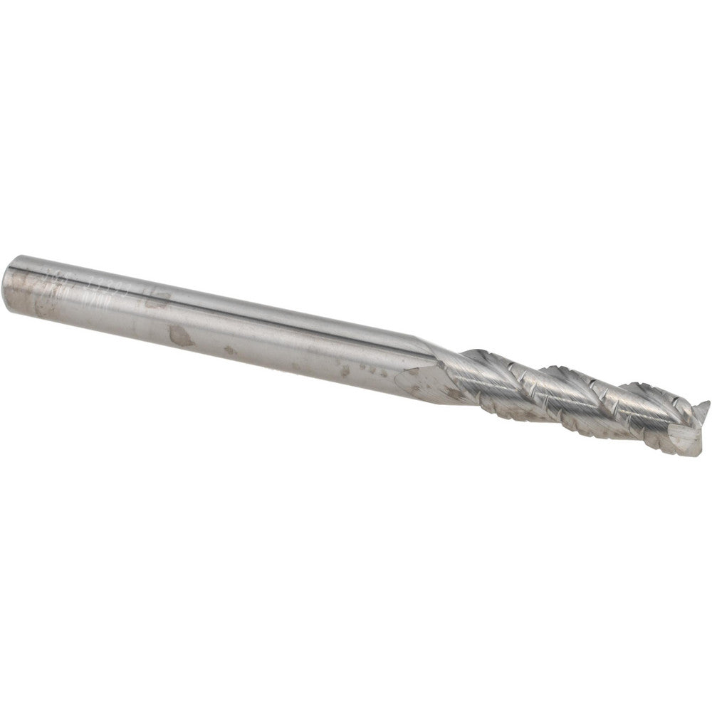 Kyocera SGS Precision Tools 33393 Roughing End Mill 1/4" Dia, 3 Flutes, 0.02" Corner Radius, Chipbreaker, Solid Carbide