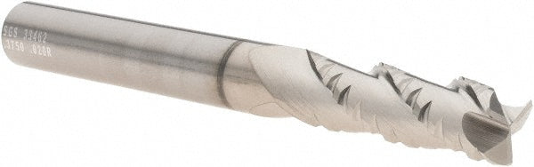 Kyocera SGS Precision Tools 33462 Corner Radius End Mill 3/8" Dia, 1-1/4" LOC, 0.02" Radius, 3 Flutes, Solid Carbide