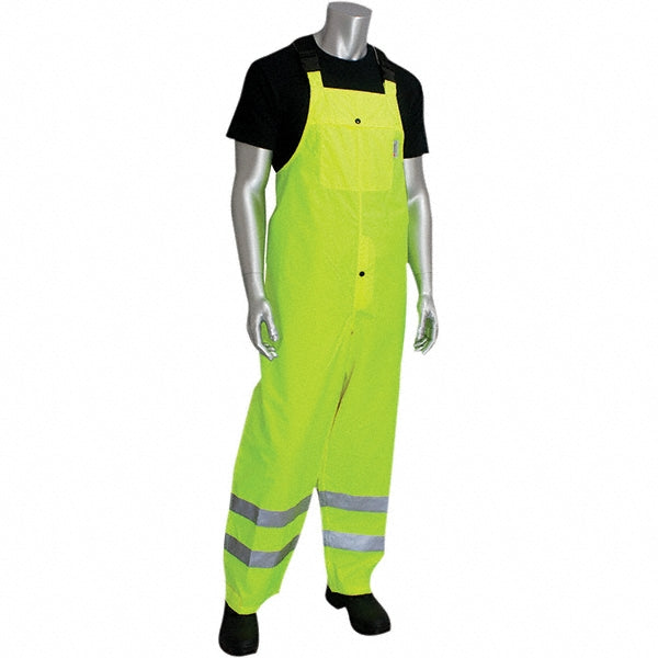 PIP 353-2001-LY/2X Rain Bib Overalls Size 2X-Large, Yellow, Polyester