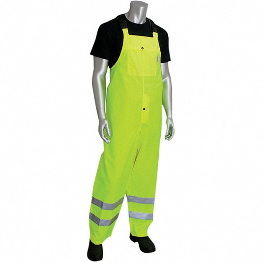PIP 353-2001-LY/L Rain Bib Overalls Size Large, Yellow, Polyester