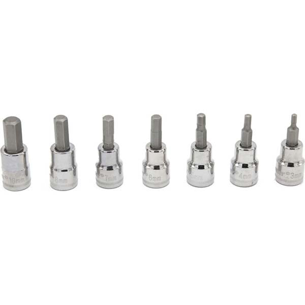 Crescent CBSS1N Hex Bit Socket Set 3/8" Drive, 7 Pc, 3 to 10 mm Hex