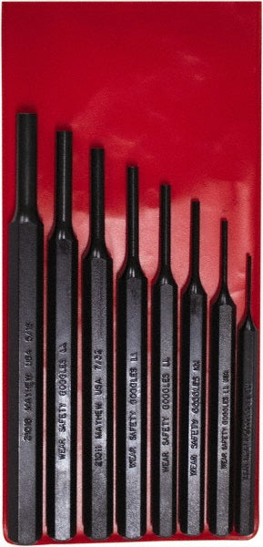Mayhew 62061 Pro Pin Punch Kit Punch Set 8 Pc, 0.0625 to 0.3125"