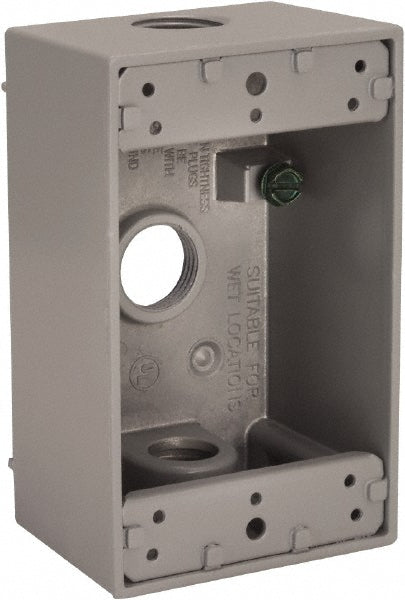 Hubbell-Raco 5320-0 Electrical Device Box Aluminum, Rectangle, 4-1/2" OAH, 2-3/4" OAW, 2" OAD, 1 Gang