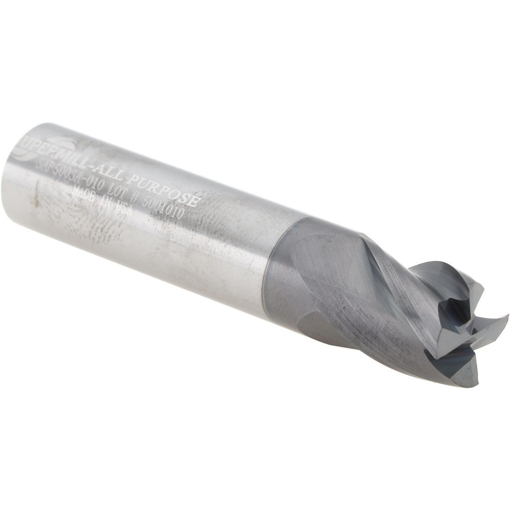 Supermill 5251430 Corner Radius End Mill 1/2" Dia, 5/8" LOC, 0.0100" Radius, 4 Flute, Solid Carbide