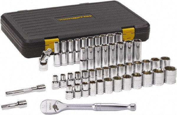 GEARWRENCH 80700P Deep Standard Socket Set 49 Pc, 1/2" Drive, 7/16 to 1-1/8" Socket