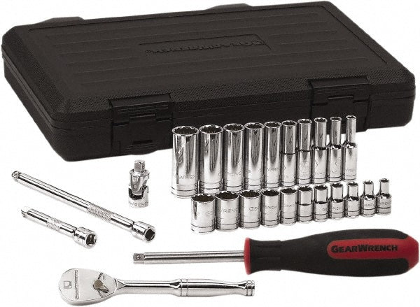GEARWRENCH 80313 Deep Standard Socket Set 26 Pc, 1/4" Drive, 5/32 to 9/16" Socket