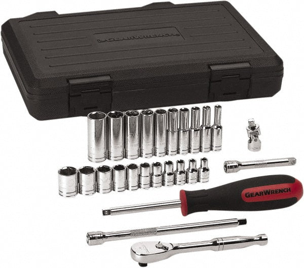 GEARWRENCH 80312DD Deep Standard Socket Set 26 Pc, 1/4" Drive, 5/32 to 9/16" Socket