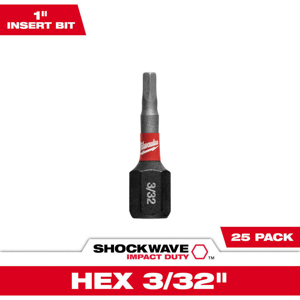 Milwaukee Tool 48-32-4702 Hex Screwdriver Bits Ball End No  Measurement Type SAE  Drive Size (Inch) 1/4  Hex Size (Inch) 3/32  Overall Length (Inch) 1  