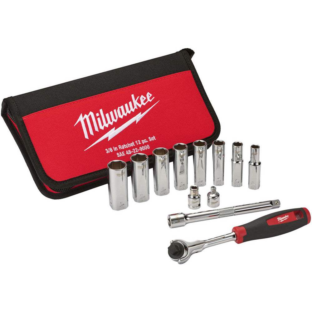 Milwaukee Tool 48-22-9000 Ratchet Socket Set 12 Pc