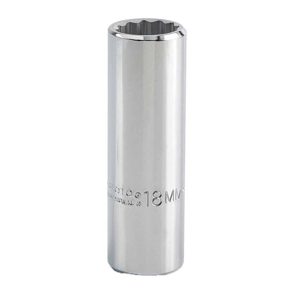 Proto J5318M Deep Hand Socket 18 mm Socket, 12-Point