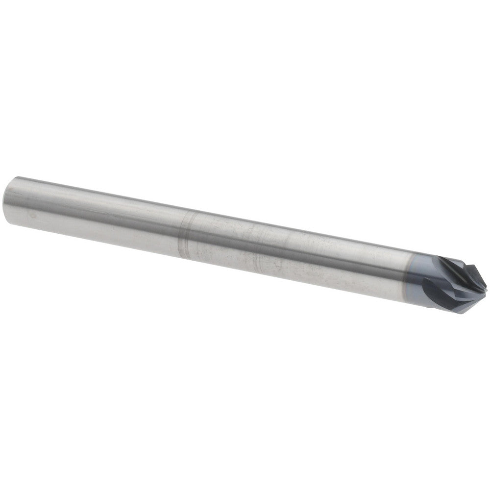 Harvey Tool 908416-C3 Chamfer Mill 1/4" Dia, 1/4" Shank Dia, 90 deg, 5 Flute, Solid Carbide, Single End