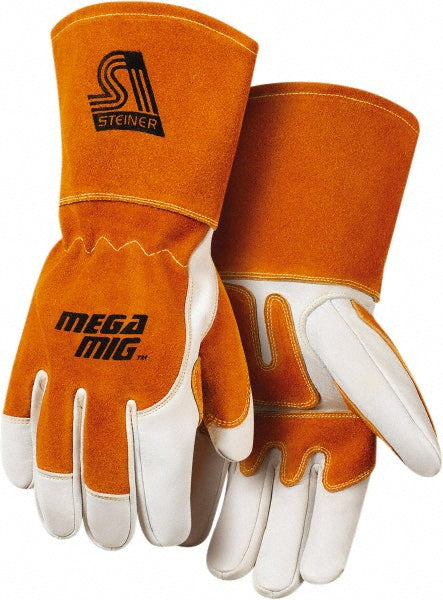 Steiner 0216-X Welding Gloves Size X-Large, Grain Cowhide Leather, MIG Welding Application