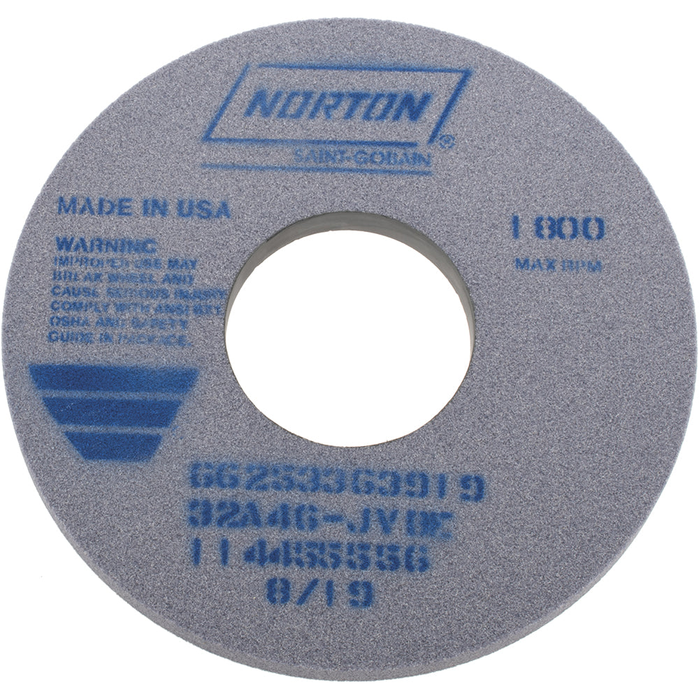 Norton 66253363919 Surface Grinding Wheel 14" Dia, 1" Thick, 5" Hole, 46 Grit, J Hardness