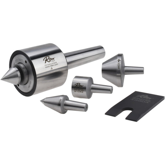 Riten 49504 4 Point, 550 Lb Max Workpiece, Bull Nose, Female, Standard & Tracer Points, Hardened Tool Steel, Live Center & Point Set