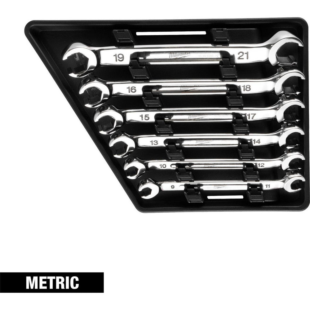Milwaukee Tool 48-22-9471 Wrench Sets Set Type Flare Nut Wrench Set  System Of Measurement Metric  Size Range 9 mm x 11 mm - 16 mm x 18 mm  Container Type Tray  Material Chromium-Vanadium Steel  Finish Coating Chrome