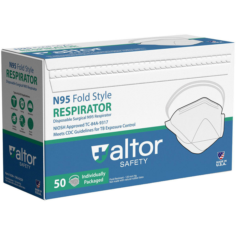 Altor Safety 62220 N95 Respirator Contains Nose Clip, White, Size Universal