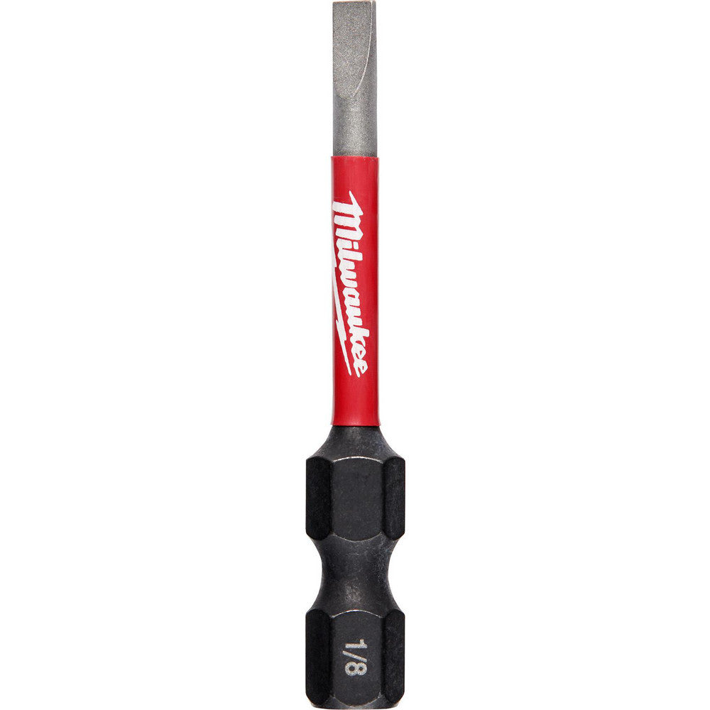 Milwaukee Tool 48-32-4756 Slotted Screwdriver Bits Blade Width (mm) 0.125in  Blade Width (Decimal Inch) 0.125  Drive Size (Inch) 0.25in  Blade Thickness 0.125in  Blade Thickness (Decimal Inch) 0.125in  Overall Length (Inch) 2.00