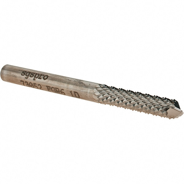 Kyocera SGS Precision Tools 73052 Diamond Pattern Router Bit 0.25" Dia, 1" LOC, 1/4" Shank Dia, Drill Point
