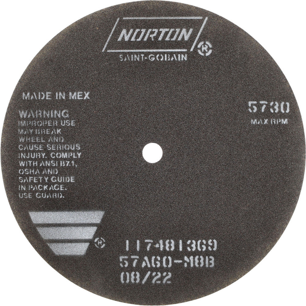 Norton 66253022702 Cut-Off Wheel 8" Dia, 1/16" Thick, 1/2" Hole, Aluminum Oxide