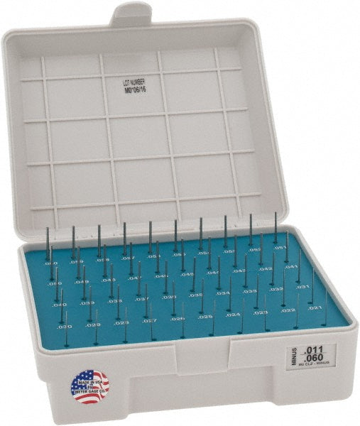 Meyer Gage M0M Class Z Plug Gage Set 0.011 to 0.06" Range, 50 Pc