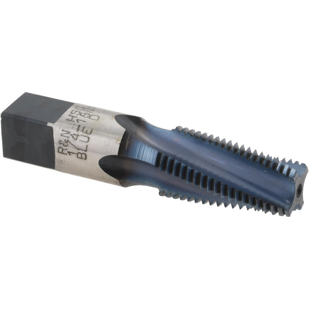 Reiff & Nestor 99589 1/4-18 NPT, 15&deg Helix, 4 Flutes, Blue Diamond Finish, High Speed Steel, Spiral Flute Pipe Tap