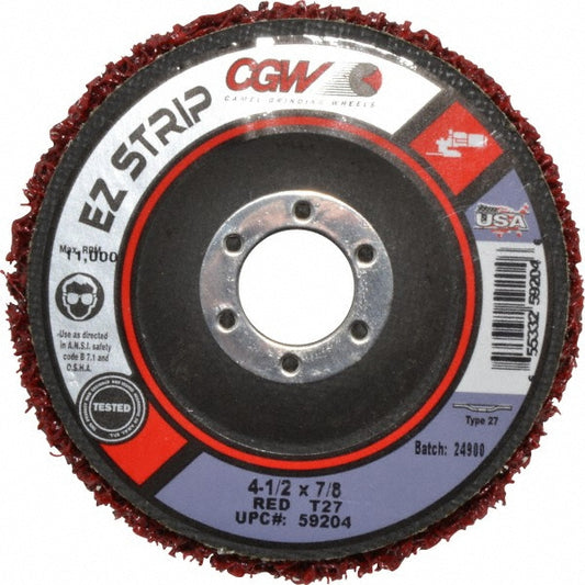 CGW Abrasives 59204 Deburring Disc 4-1/2" Dia, 7/8" Hole, Very Coarse Grade, Silicon Carbide