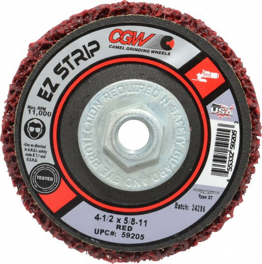CGW Abrasives 59205 Deburring Disc 4-1/2" Dia, Very Coarse Grade, Silicon Carbide