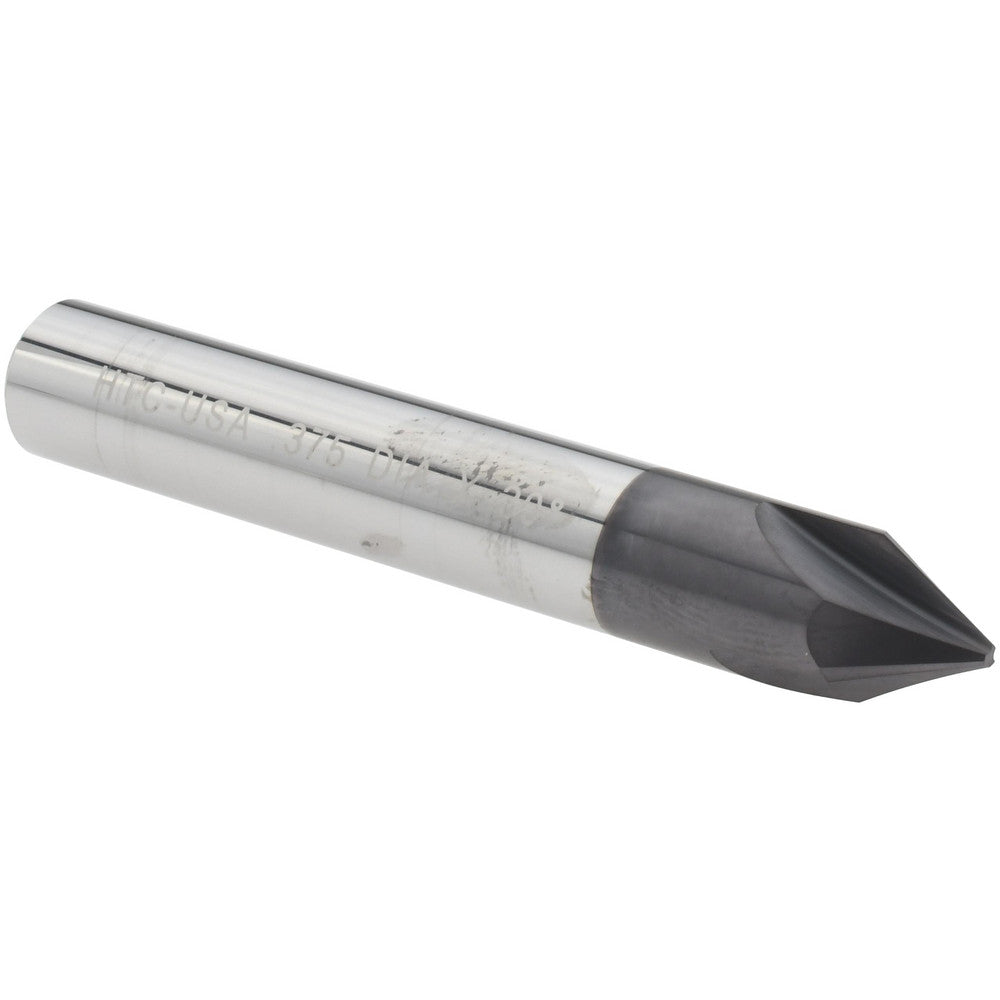 Harvey Tool 18430-C3 Chamfer Mill 3/8" Dia, 3/8" Shank Dia, 60 deg, 3 Flute, Solid Carbide, Single End