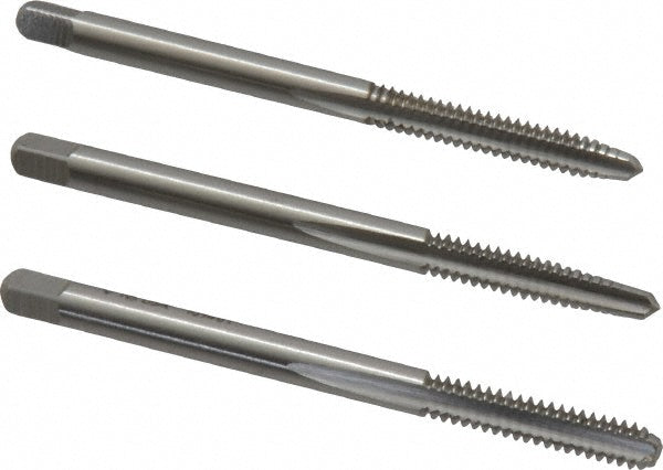 Cleveland C54226 Tap Set #6-32 UNC, 3 Flute, Bottoming Plug & Taper, High Speed Steel, Bright Finish