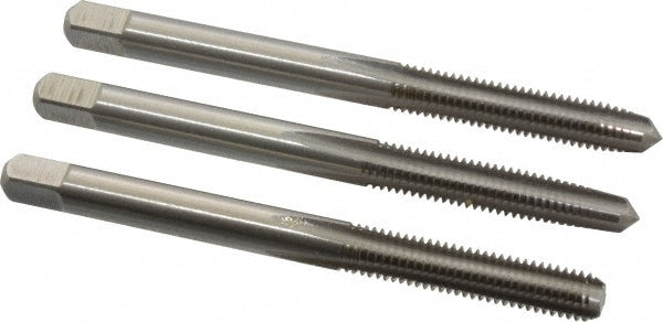 Cleveland C54351 Tap Set #10-32 UNF, 4 Flute, Bottoming Plug & Taper, High Speed Steel, Bright Finish