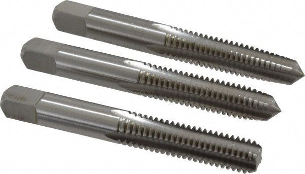 Cleveland C54587 Tap Set 3/8-16 UNC, 4 Flute, Bottoming Plug & Taper, High Speed Steel, Bright Finish
