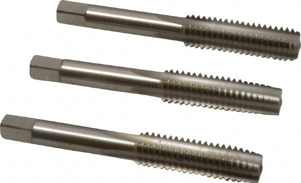 Cleveland C54656 Tap Set 7/16-14 UNC, 4 Flute, Bottoming Plug & Taper, High Speed Steel, Bright Finish