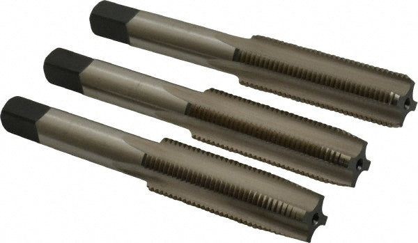 Cleveland C54741 Tap Set 1/2-20 UNF, 4 Flute, Bottoming Plug & Taper, High Speed Steel, Bright Finish