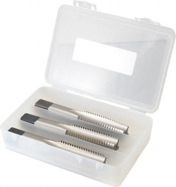 Cleveland C54887 Tap Set 7/8-9 UNC, 4 Flute, Bottoming Plug & Taper, High Speed Steel, Bright Finish