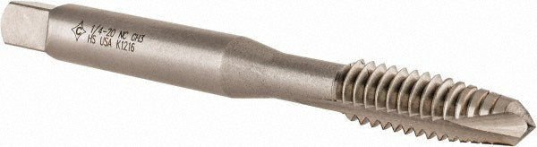 Cleveland C57129 Spiral Point Tap 1/4-20 UNC, 2 Flutes, Plug, 3B Class of Fit, High Speed Steel, Bright Finish