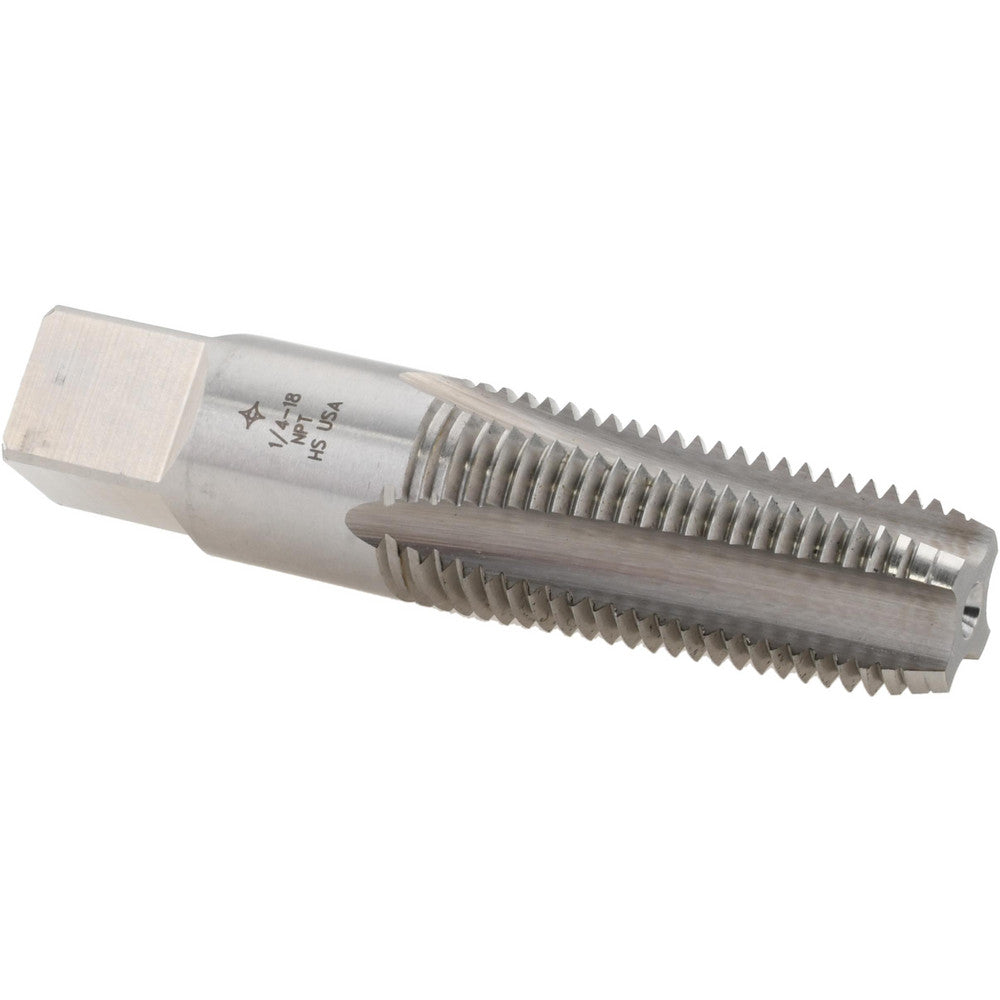 Cleveland C64039 Standard Pipe Tap 1/4-18, NPT, 4 Flutes, High Speed Steel, Bright/Uncoated