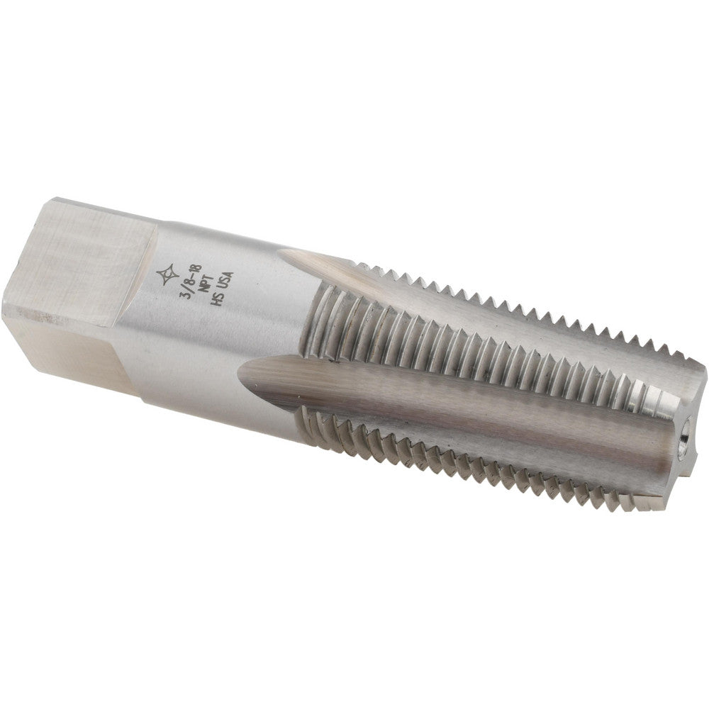 Cleveland C64040 Standard Pipe Tap 3/8-18, NPT, 4 Flutes, High Speed Steel, Bright/Uncoated