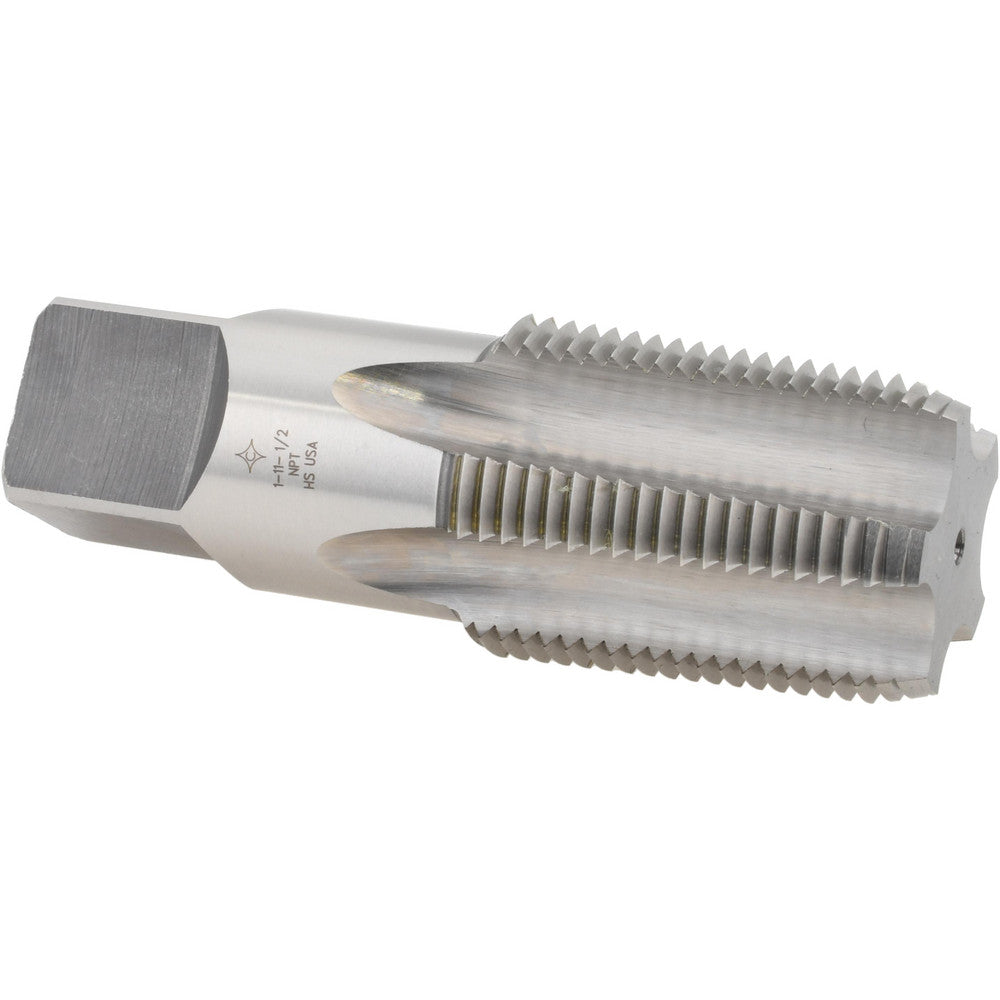 Cleveland C64043 Standard Pipe Tap 1 - 11-1/2, NPT, 5 Flutes, High Speed Steel, Bright/Uncoated