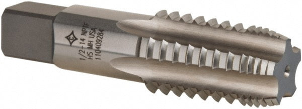 Cleveland C64111 1/2-14 NPTF, 4 Flutes, Bright Finish, High Speed Steel, Interrupted Thread Pipe Tap