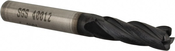 Kyocera SGS Precision Tools 40012 Corner Radius End Mill 6 mm Dia, 19 mm LOC, 1 mm Radius, 4 Flutes, Solid Carbide