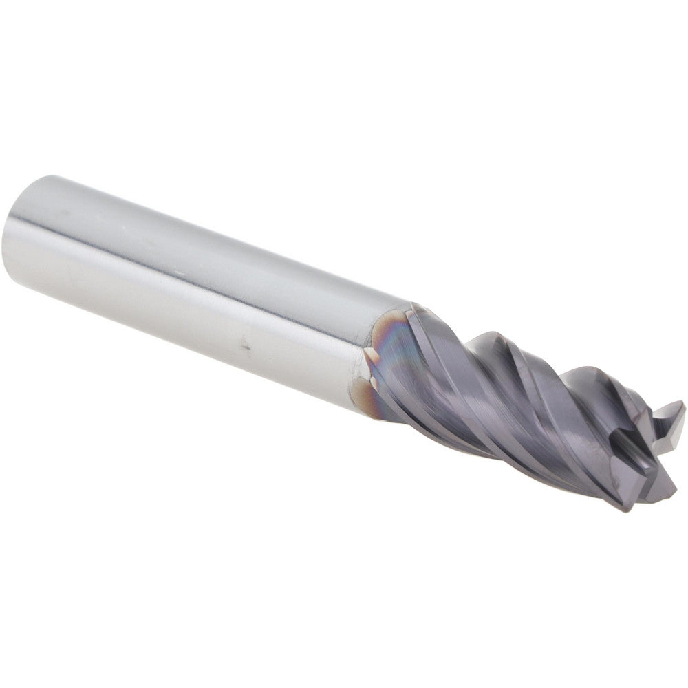 Kyocera SGS Precision Tools 36856 Corner Radius End Mill 3/8" Dia, 7/8" LOC, 0.0200" Radius, 4 Flute, Solid Carbide