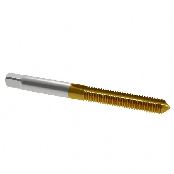 Kennametal 1545216 Spiral Point Tap M6x1 Metric Coarse, 2 Flutes, Plug Chamfer, 6H Class of Fit, HSS, TiN Coated