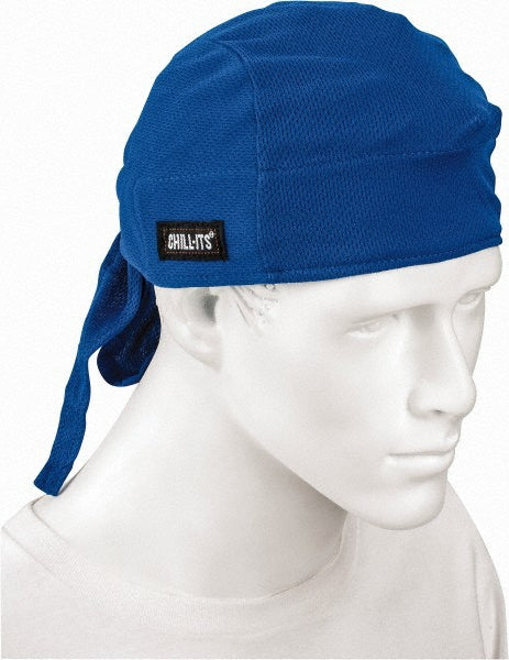 Ergodyne 12481 Tie Hat Size Universal, Blue, Elastic Band, Low-Profile, Machine Washable, Moisture Wicking & Terry Cloth Sweatband