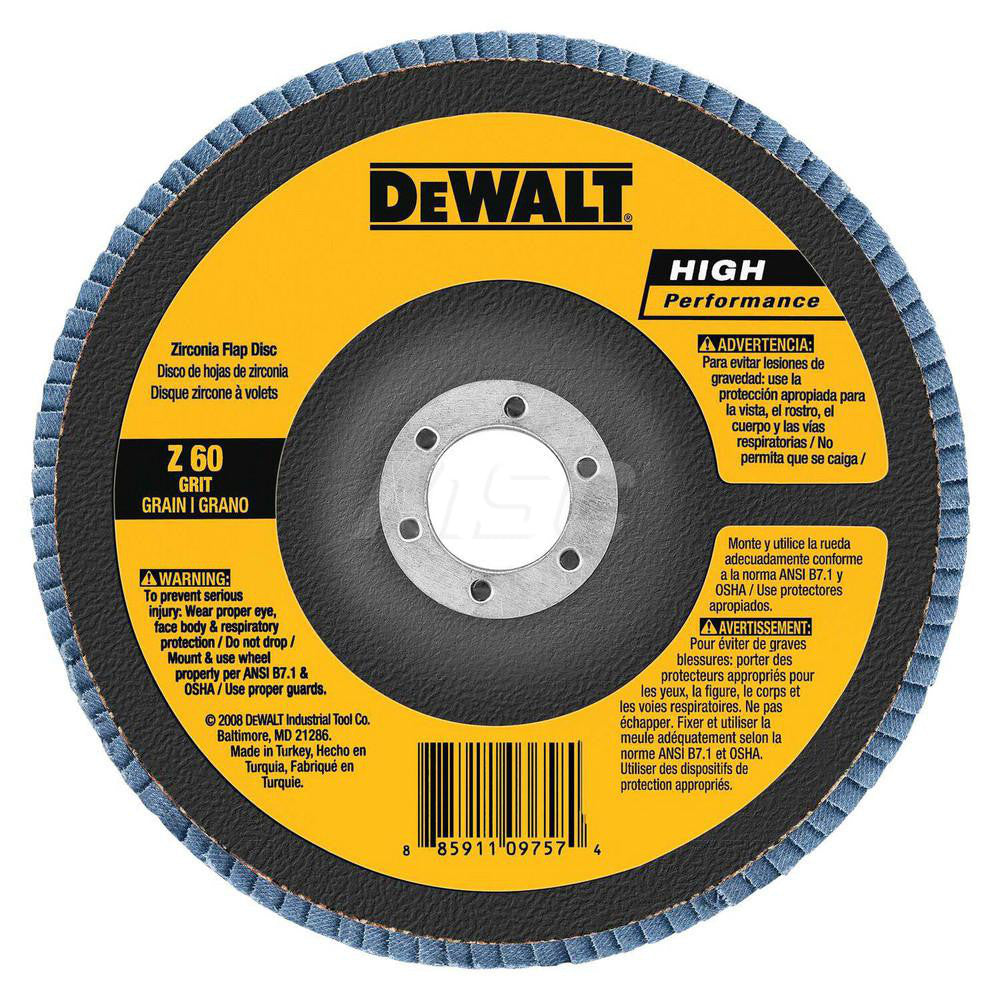 DeWALT DW8352 Flap Disc 7/8" Hole, 60 Grit, Zirconia Alumina, Type 27