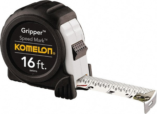 Komelon SM5416 Tape Measure 16' Long, 1" Width, White Blade
