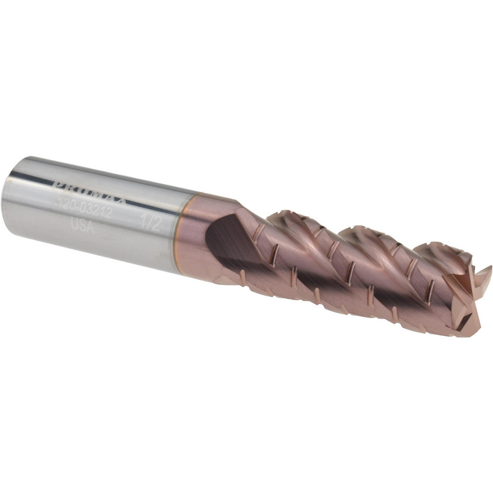 ProMax 120-03212 Roughing & Finishing End Mill 1/2" Dia, 4 Flutes, 0.02" Corner Radius, Corner Radius End, Solid Carbide