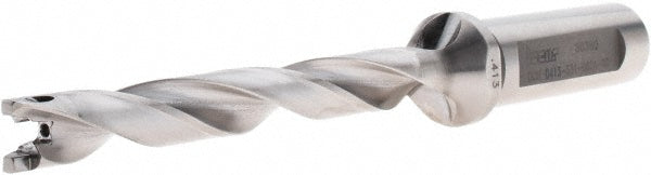 Iscar 3203209 Replaceable-Tip Drill 0.414 to 0.43" Dia, 3.31" Max Depth, 0.63" Weldon Flat Shank