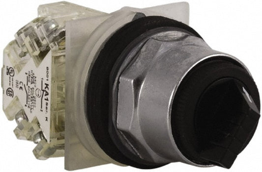 Square D 9001KS11BH13 Selector Switch Only 2 Positions, Maintained (MA), 10 Amp, Black Knob